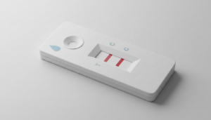 Rapid strep test kit result performed during a medical house call